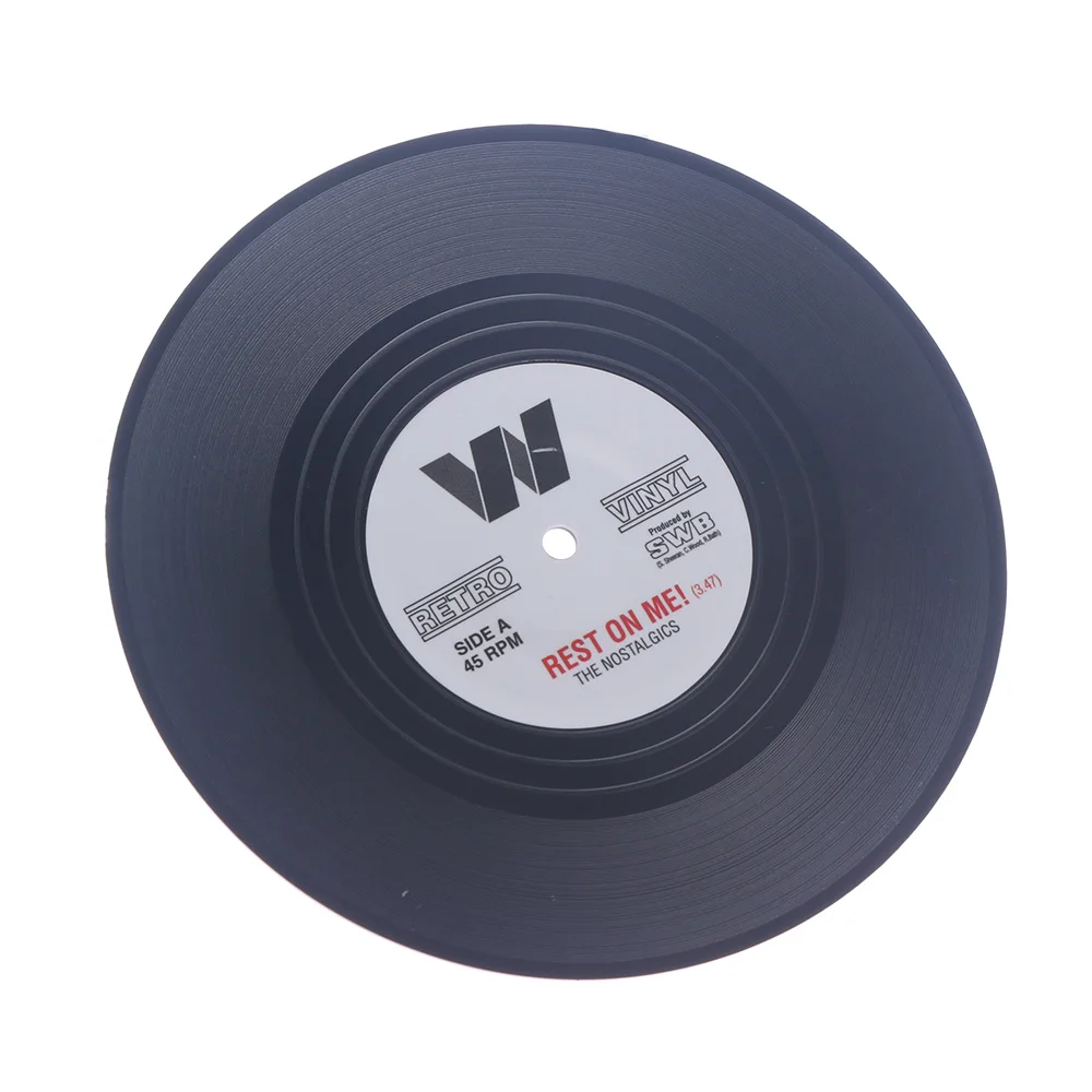 1PC Retro Record Coasters Anti-slip Vinyl Disk Coasters Creative Koffie Mok Cup Onderzetters Hittebestendig Pads Drinks Mat