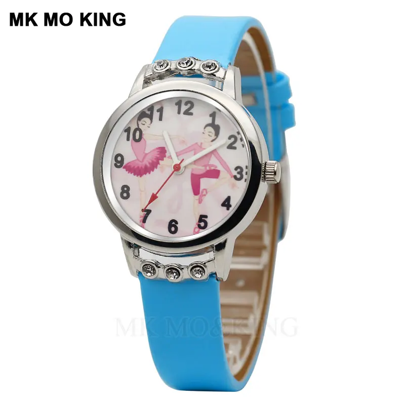 تصميم فريد لطيف الوردي للأطفال ساعة الكرتون الرقص فتاة صغيرة كوارتز ساعة طفل الأطفال الصبي الترفيه ساعة رياضية