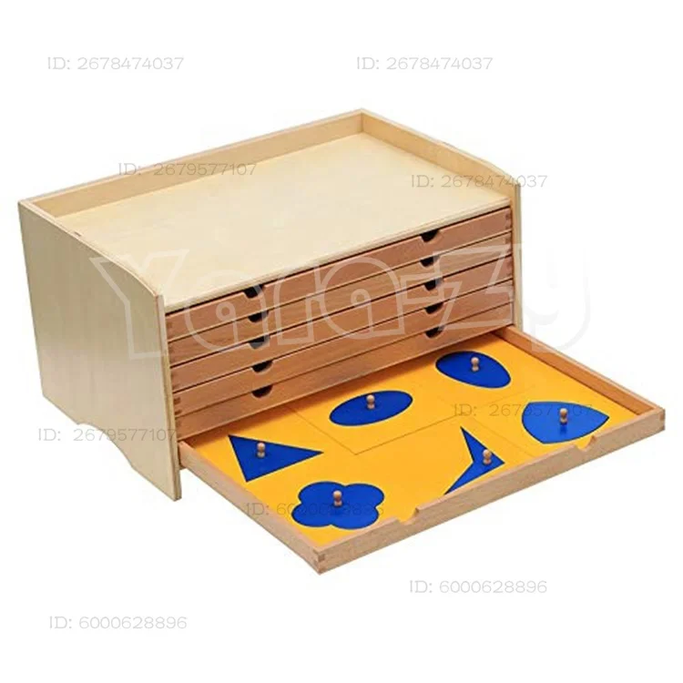 Jouets éducatifs préscolaires personnalisés en gros, puzzles géographiques en bois Montessori avec armoire pour enfants