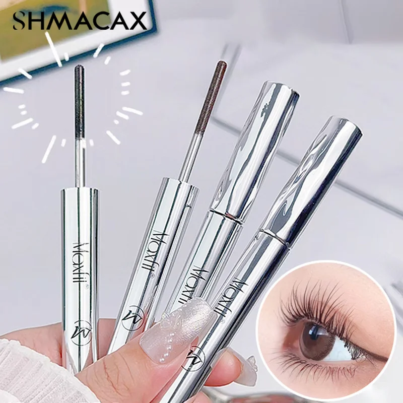 Metall Eisen Wimpern Mascara Wasserdichte Seide Faser Mascara Schwarz Lange Curling Wimpern Extensions Nicht verklumpende Augen Make-Up Kosmetik