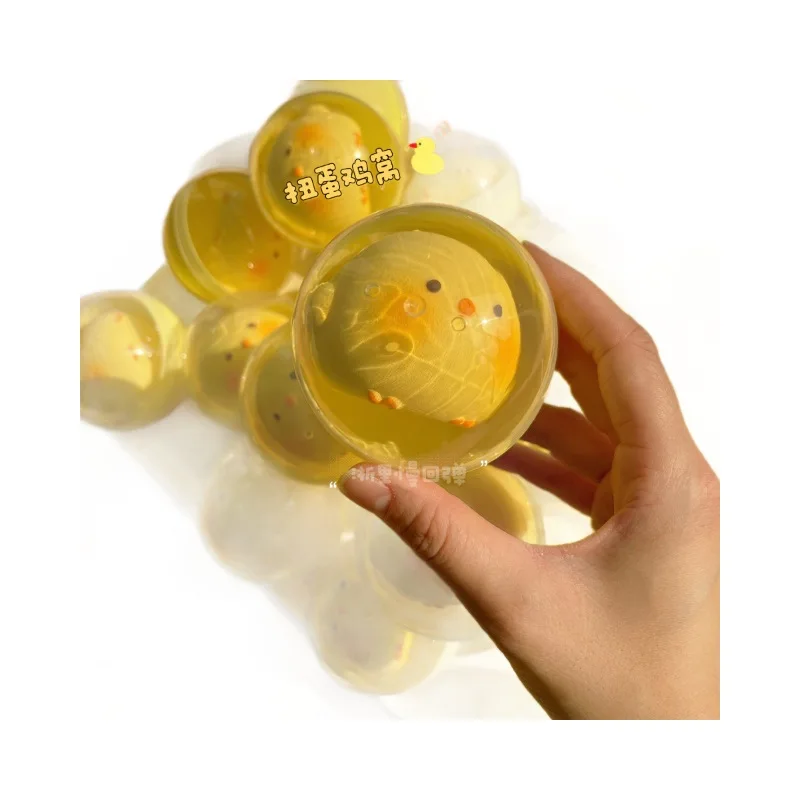 Squishy fidget pu recuperação lenta bonito pintinho pitada fidget engraçado espremer molhado macio dos desenhos animados frango torcido ovo bola brinquedo festa presente