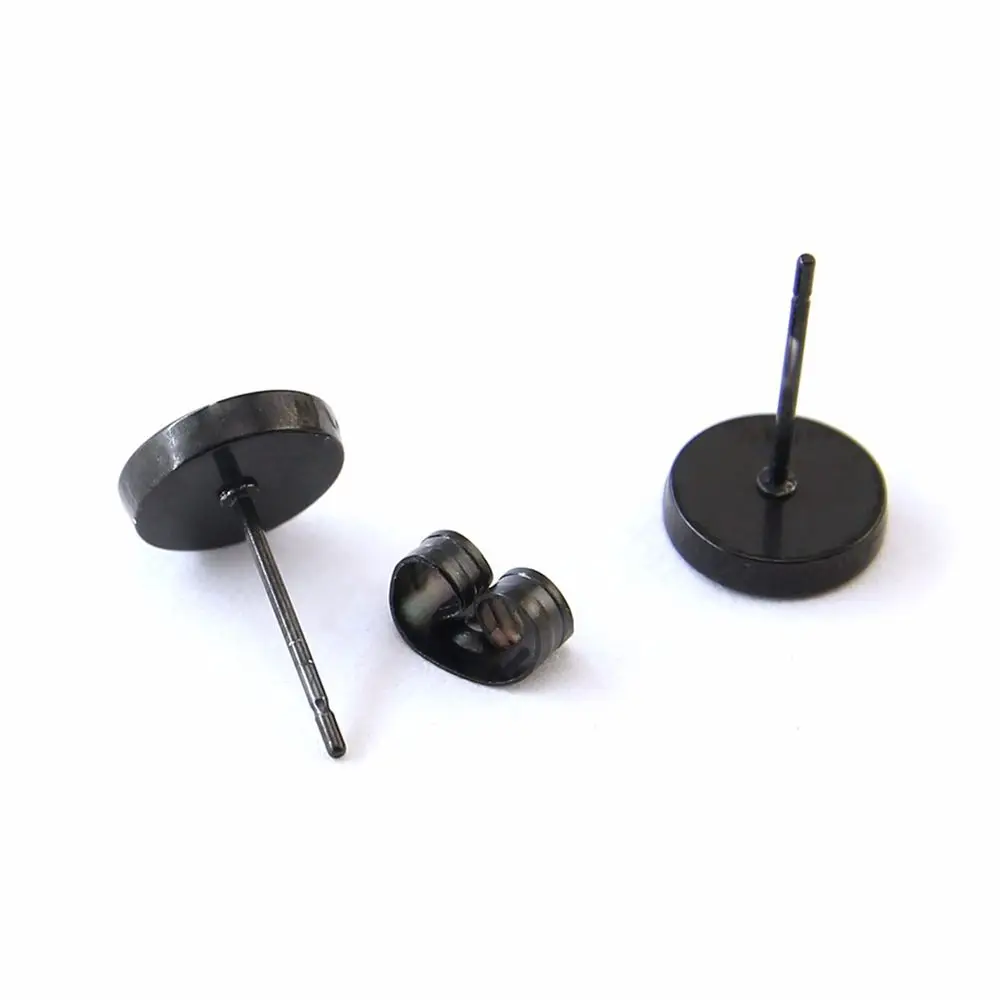 

Fashion Hot Sale with Butterfly Clasp Push Black for Gift Ear Studs for Women Men Earrings Stainless Steel Earrings
