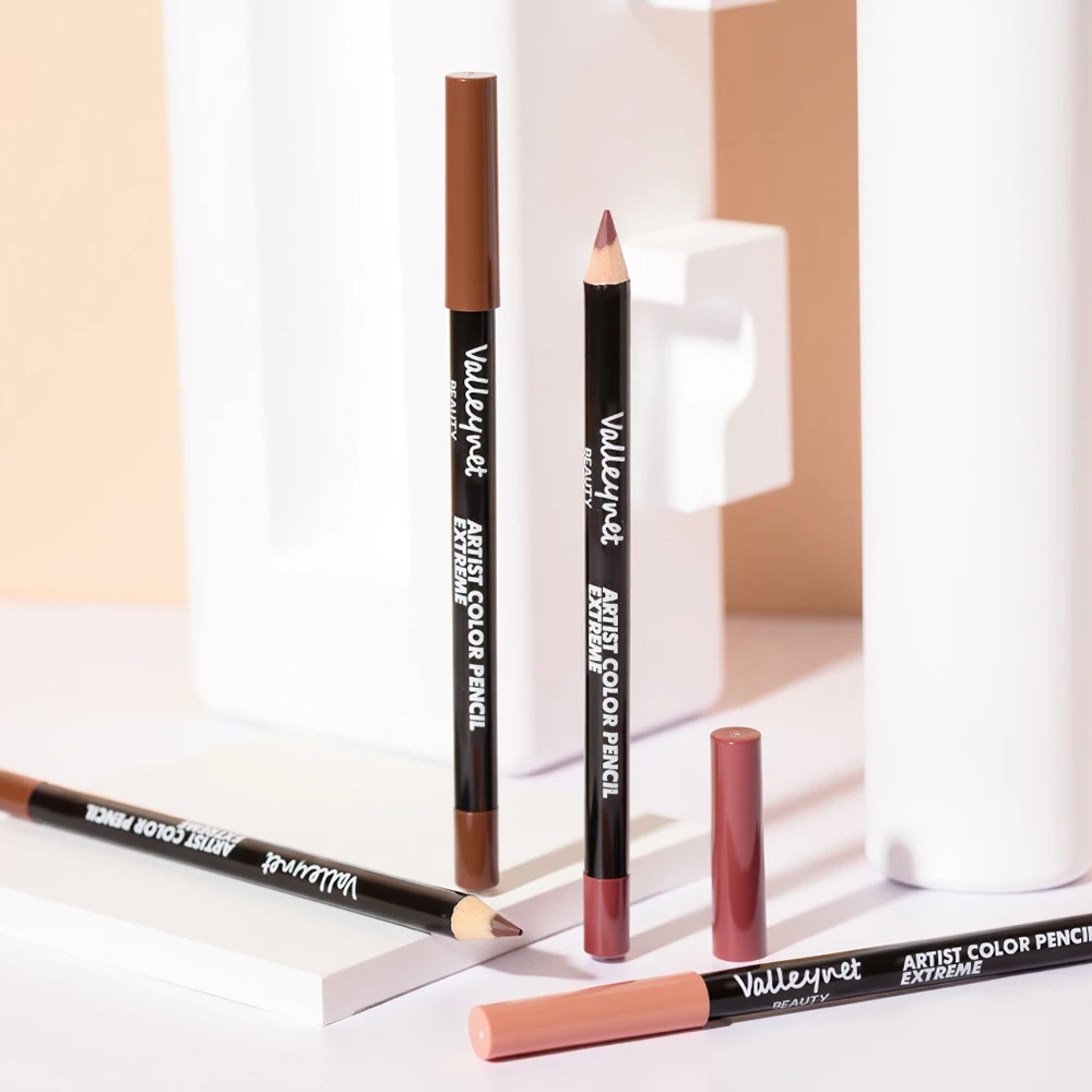 4 ชิ้น/เซ็ตชุดลิปไลเนอร์และชุดอายไลเนอร์นู้ดบราวน์คอลเลกชันลิปสติกเนื้อแมทกันน้ำติดทนนานชุดผู้หญิงลิปเครื่องสำอาง