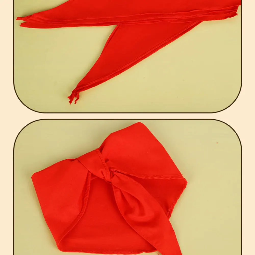 Thickened Youth Red Scarf National Standard Size Cotton Fabric Soft Durable Necktie For Primary School Students Comfortable