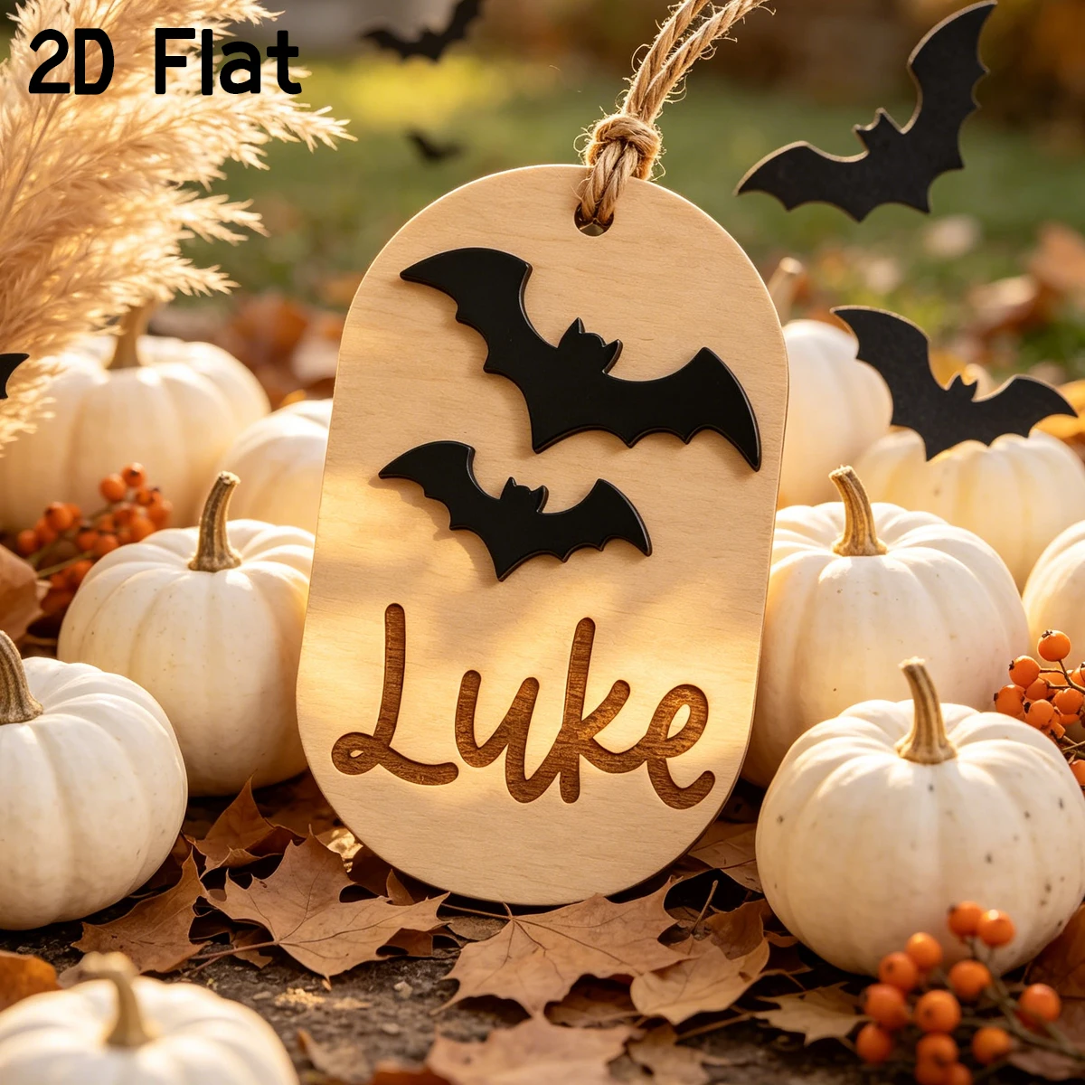 Personalized Halloween Bat Wooden Name Plaque,Oval Hanging Plaque,Fall Autumn Door Wall Decor,Spooky Party Keepsake Gift