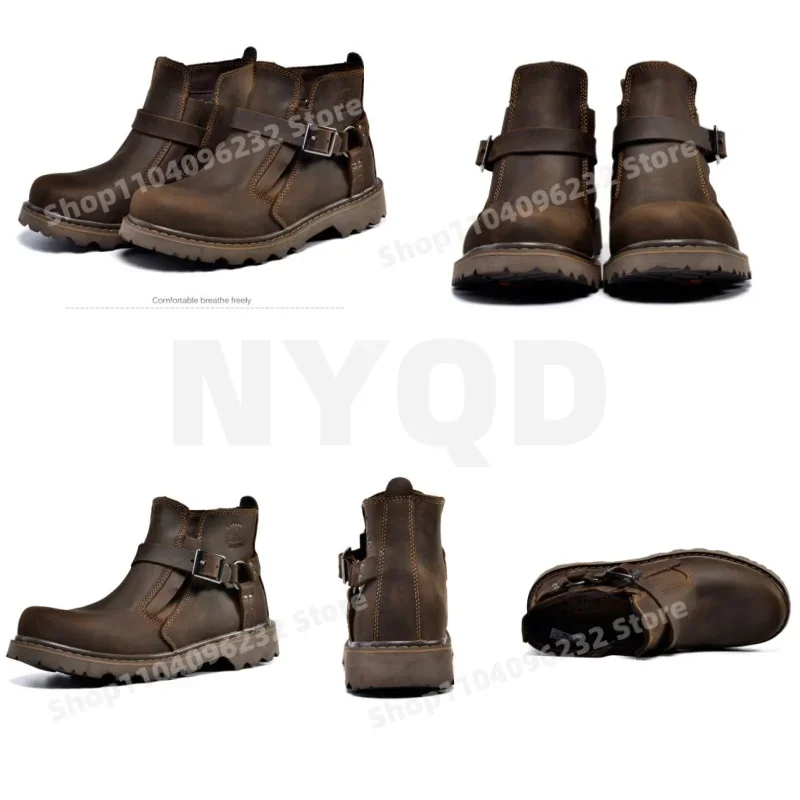 Waterproof Motorcycle Boots Retro Motorcycle Protective Boots Men's Off-road Motorcycle Riding Outdoor Leisure Boots