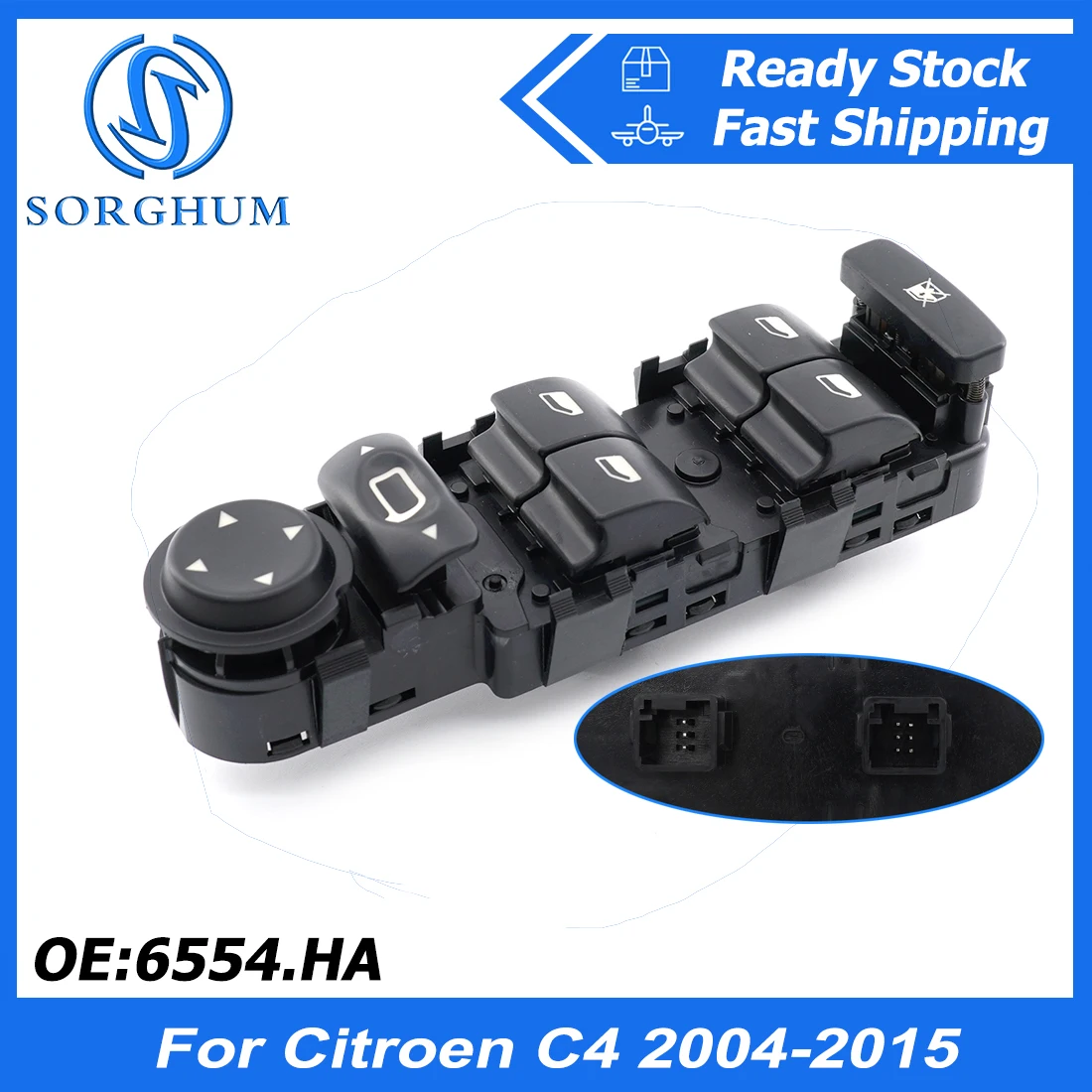 SORGHUM 6554.HA 6554HA 6554 HA Dirver Side Electric Power Window Switch Regulator Master Switch Button For Citroen C4 2004- 2015