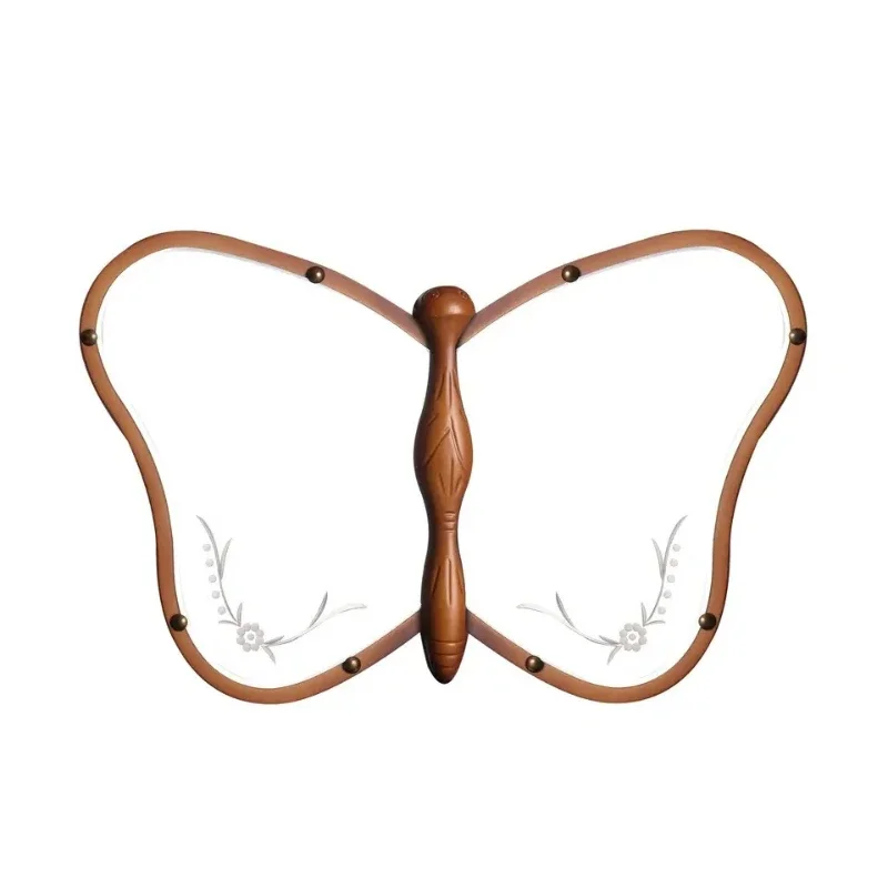 

Medieval art brown Internet celebrity wooden carving living room bedroom wall decoration mirror