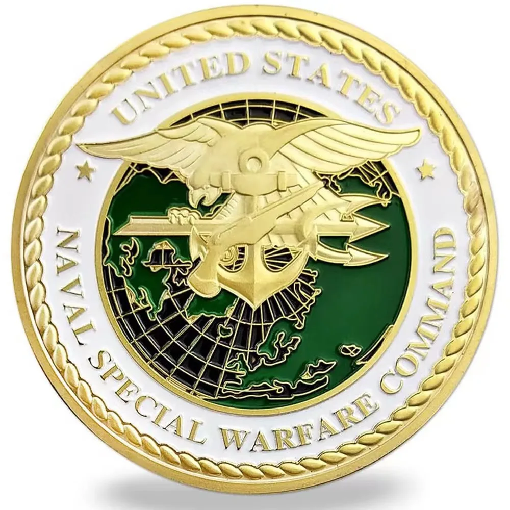 United States Naval Special Warfare Command Navy Seals Collectible Golden Plated Souvenir Coin Commemorative Coin Challenge Coin