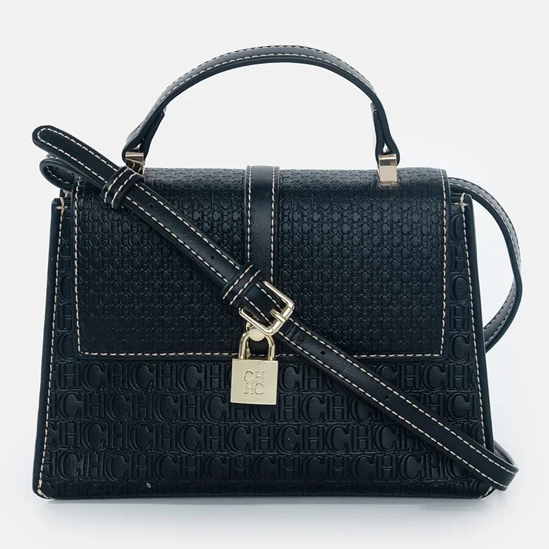 CHCH العلامة التجارية الفاخرة حقيبة حمل نسائية حساسة المدمجة مشبك طباعة قفل تصميم تنوعا بسيط بلون حقيبة كتف نسائية