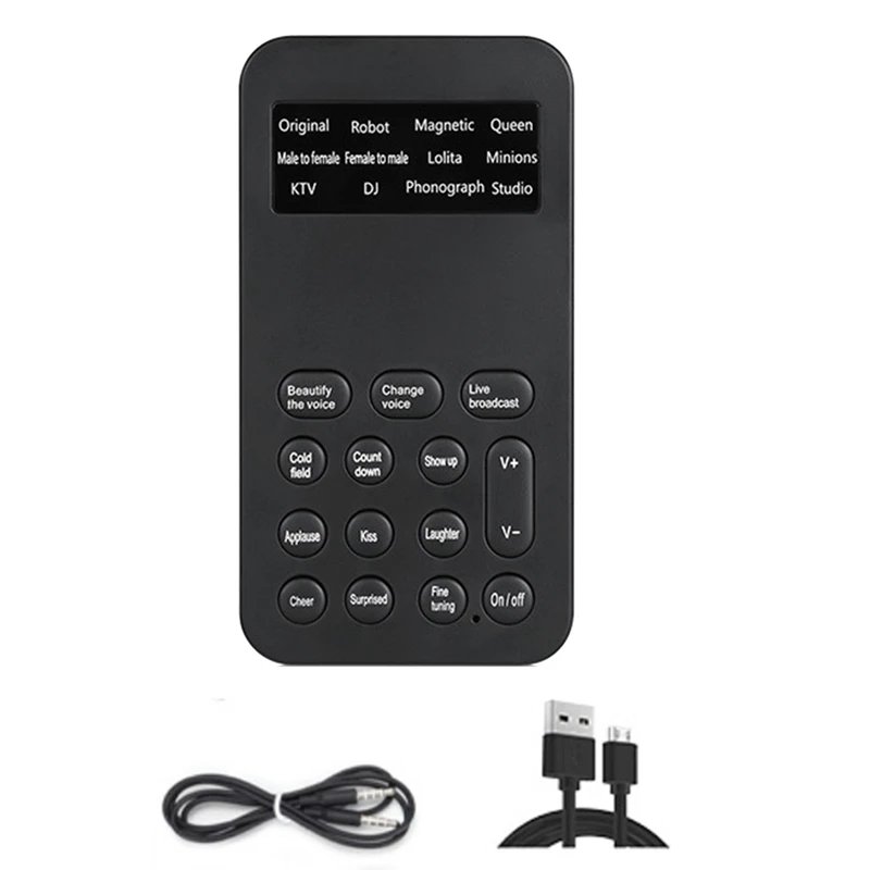 

S9 Voice Changer 12 Voice Changing Modulator With Adjustable Voice Functions Phone Computer Sound Card Mic Tool, Durable