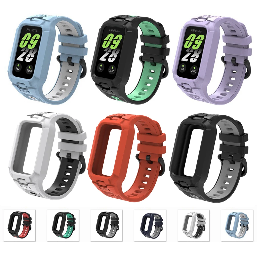 Image of Silikonarmband+Hülle für Xiaomi Smart Band 9 8 Active Smartwatches Zubehör Armband für Redmi Band 3/2 Armband mit Hülle