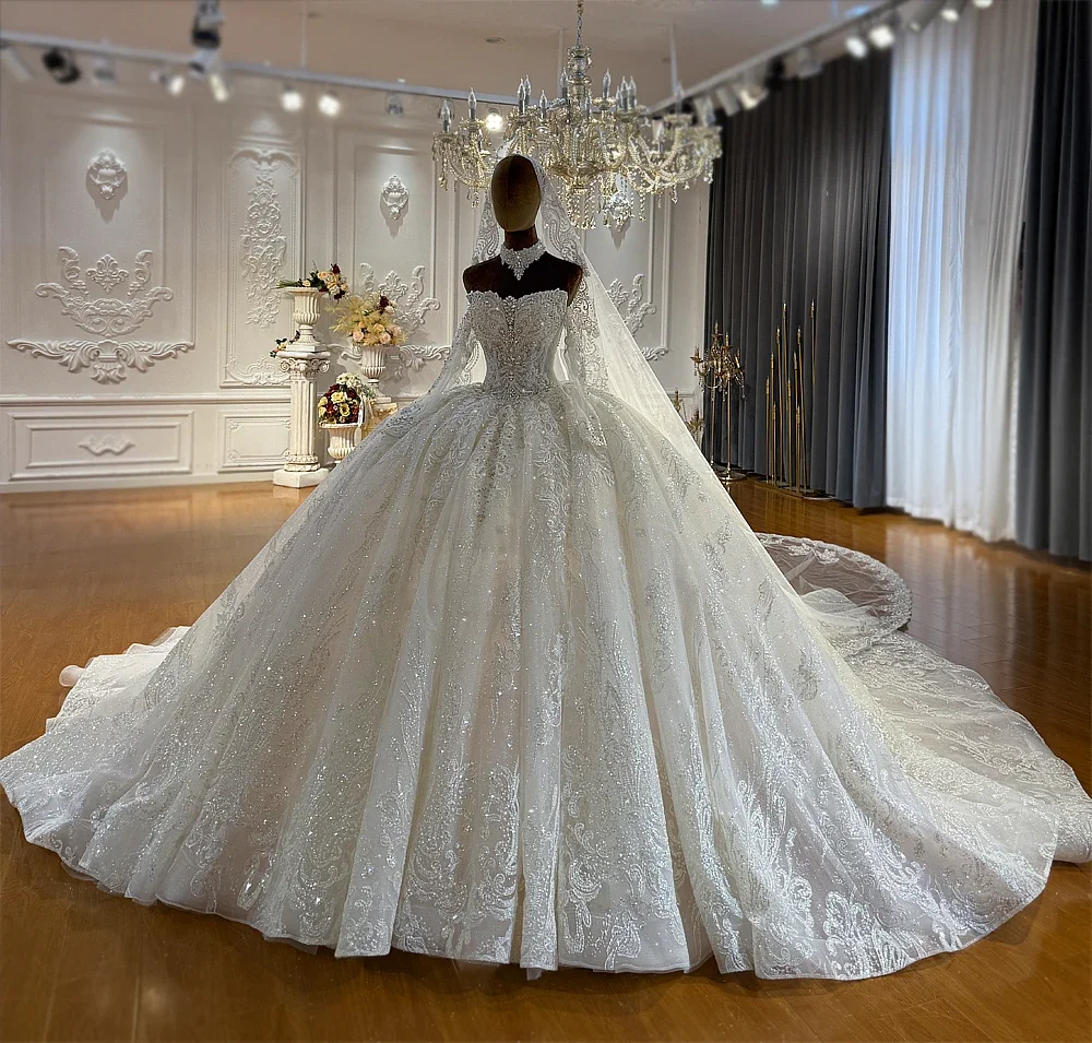 Customized Luxury Wedding Dress Amanda Novias Official New Design Strapless Elegant Bride Dress With Detachable Sleeves image 5