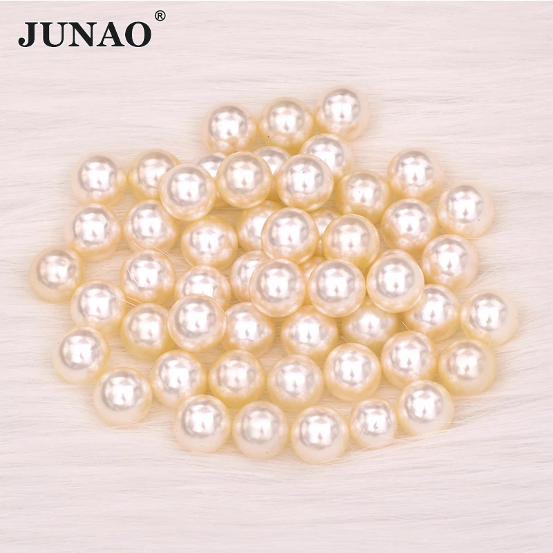 High Quality 3mm 4mm 6mm 8mm 10mm 12mm 16mm 18mm 20mm Round White Pearl Beads No Hole Loose Garment Beads for Dress Decoration