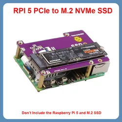 PCIe to M.2 SSD Raspberry Pi 5 NVME High Speed Expansion Board Gen 2 Gen 3 M. 2 M key interface for RPI 5 ( No M.2 SSD & RPI 5 )