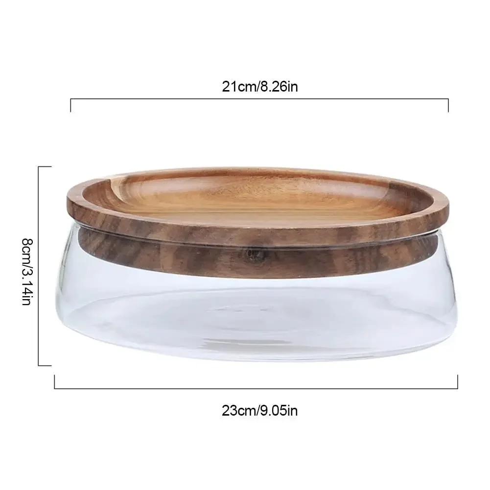 2350ml Japanese-style nut fruit tray Candy bowl Fruit tray Modern living room end table Double glass household storage box