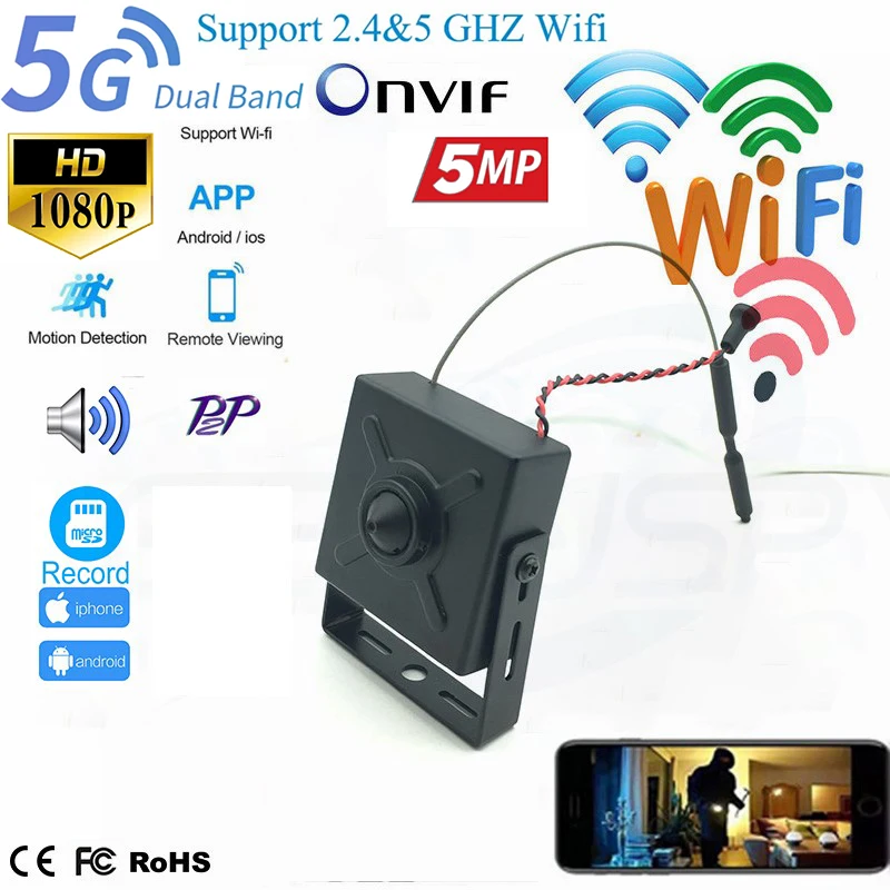 

Беспроводная мини IP-камера Camhi 2,4g, внешняя фотокамера 40*40 мм, микро-размер, 1080P, 5 Мп, аудио, Wi-Fi, слот для SD-Карты P2P, с подставкой и мягкой антенной