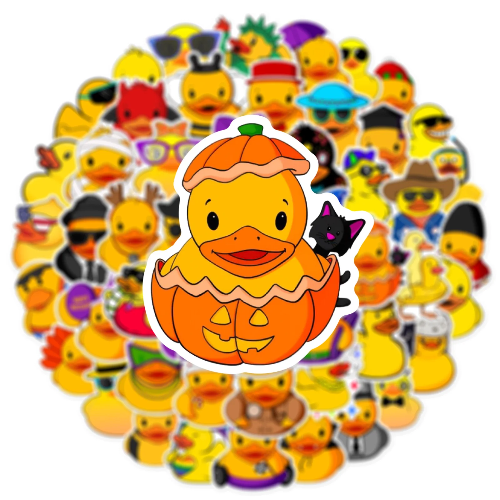 10/25/50Pcs Brand Cute Duck Stickers Children Decals Kids Gift Scrapbook Guitar Car Skateboard Stationery Graffiti Sticker Toys