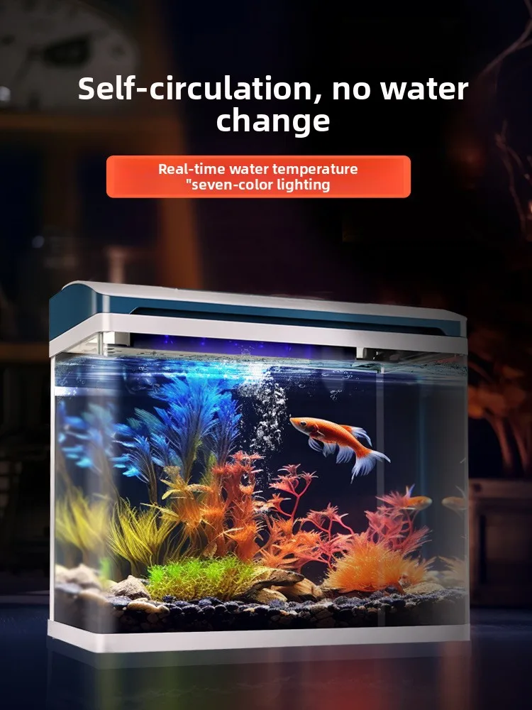 

Goldfish Tank Living Room Household Glass Free Care Ecological Filtration Oxygen Making Machine Landscaping