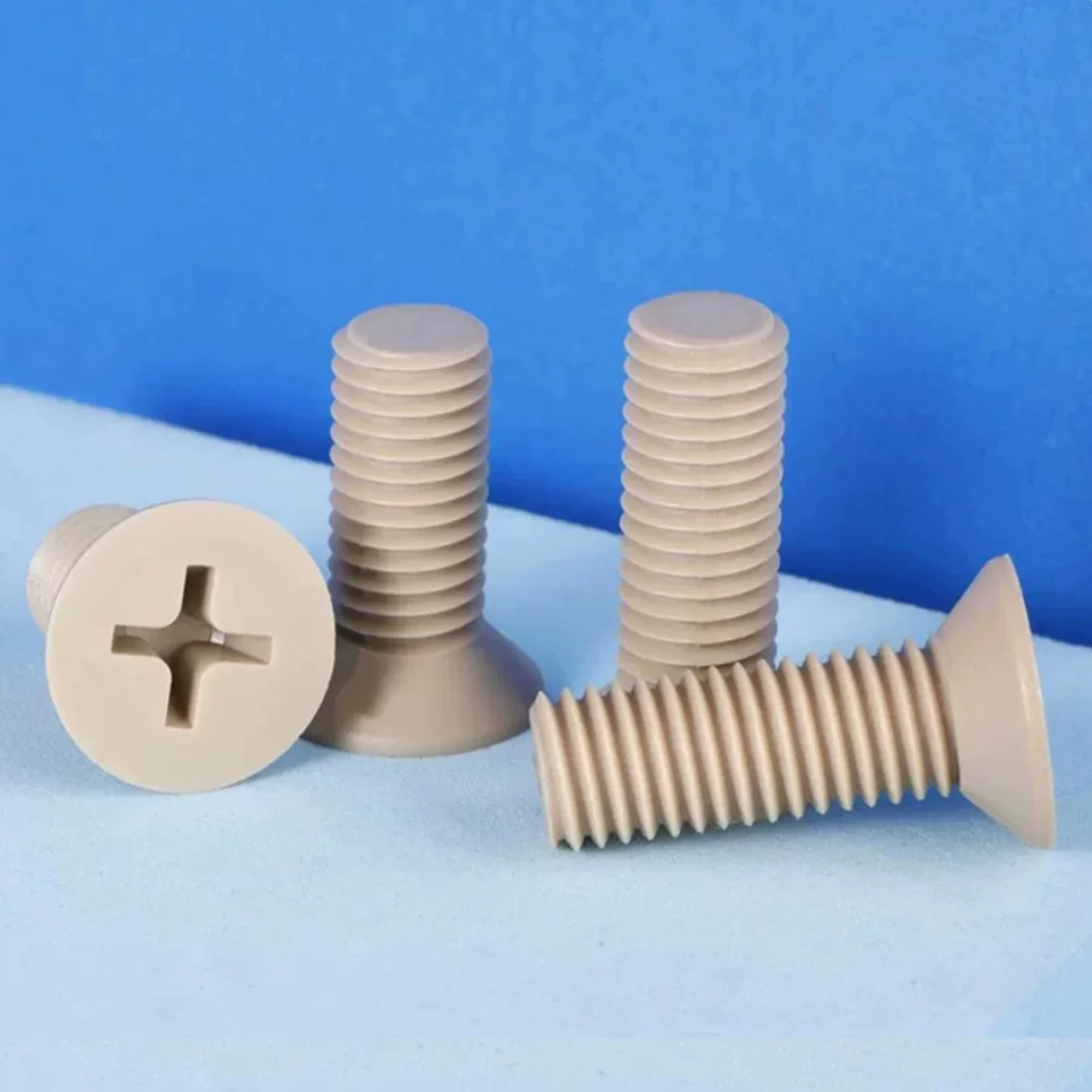 1/2pcs M6 M8 M10 PEEK Cross Phillips Flat Countersunk Head Screw Bolt GB819 High Temperature Resistant Plastic Corrosion-resist