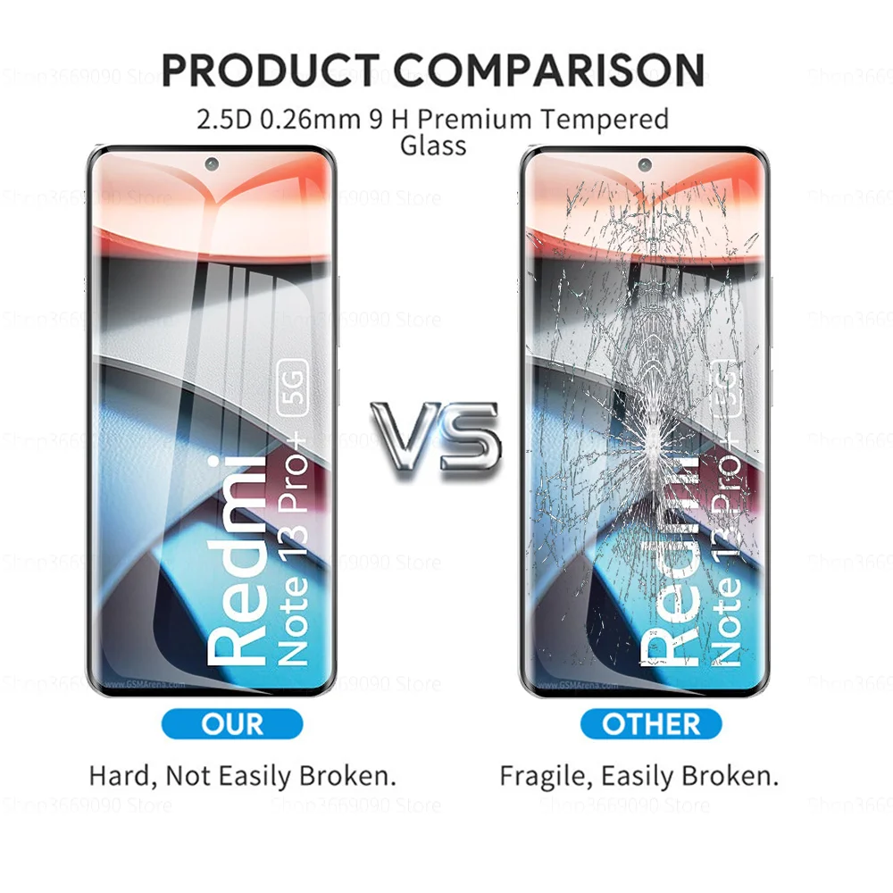 2to1 For Xiaomi Redmi Note 13 Pro Plus 5G Camera Lens Curved Tempered Glass For Xiaomi Redmi Note 13 Pro+ Screen Protector Films