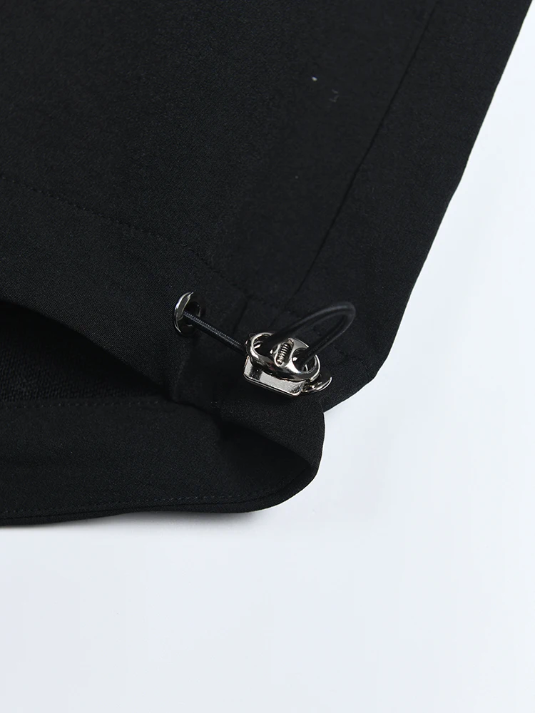[Vibe] preto zíper irregular tamanho grande jaqueta longa novo casaco feminino de manga longa com capuz moda primavera outono 2025