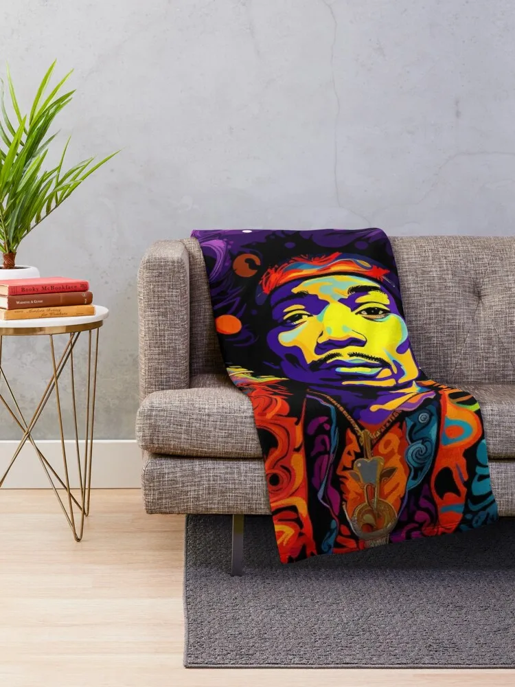 jimmy hendrix Throw Blanket Giant Sofa Cute Plaid Blankets