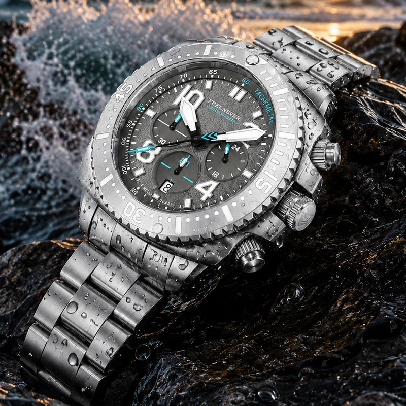 FEELNEVER New Diving Men Watch Fashion Top Brand Luxury Quartz Wristwatches for Men Fashion Business Sapphire Luminous Watch Men view 2