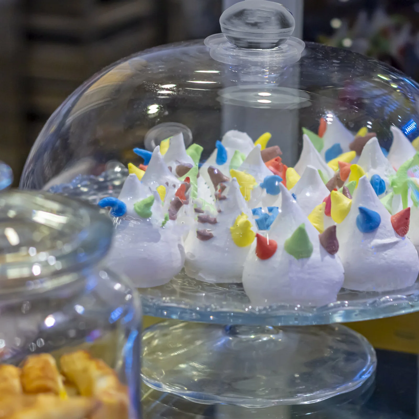 

1Pcs Food Snack Cover Clear Round Dome Lid for Tray Cake Dessert Protection Dust Resistant Sturdy Premium Quality Bpa Free