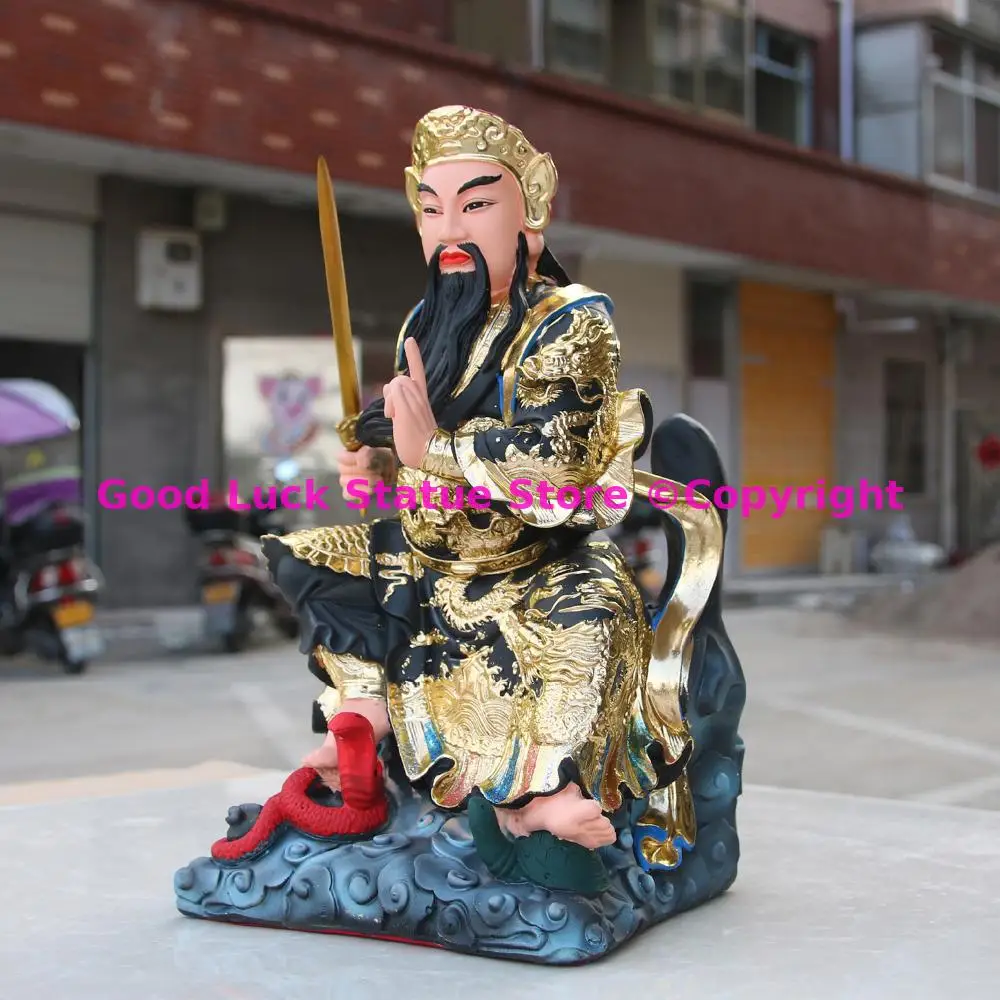 38CM large Asia Taoism Ancestor ZHENWU DADI God BUDDHA figure HOME Altar Exorcism safety protection FENG SHUI buddha statue