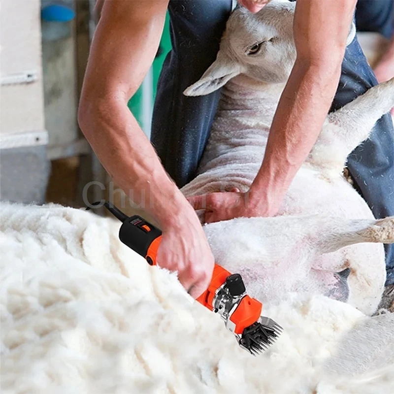 Mesin Pemotong Kambing Domba Elektrik Kecepatan 1280W 6 Gigi 220V Alat Pemangkas Mesin Pemotong Gunting Wol dengan Kotak 13 Gigi Clippe