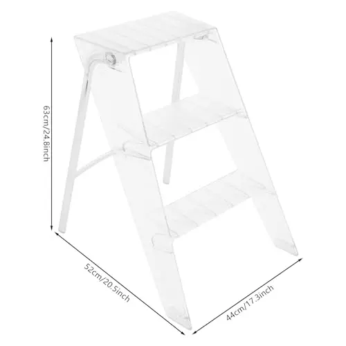 3 Step Folding Step Stool, Folding Step Stool for Adults with Widened Anti-Slip Pedals & Can be Used As A Storage Rack