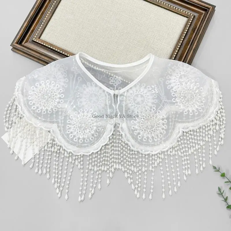yunjian-ショール-スパンコール付き首輪-優雅な刺繍入りオーガンザ-取り外し可能な首輪