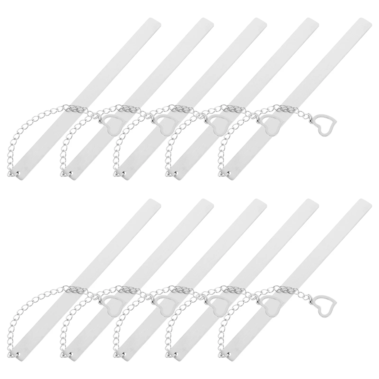 

10Pcs Stainless Steel Heart Shaped Bookmarks Diy Engraving Creative Metal Bookmark Gift For Women Kids Teacher Accessories