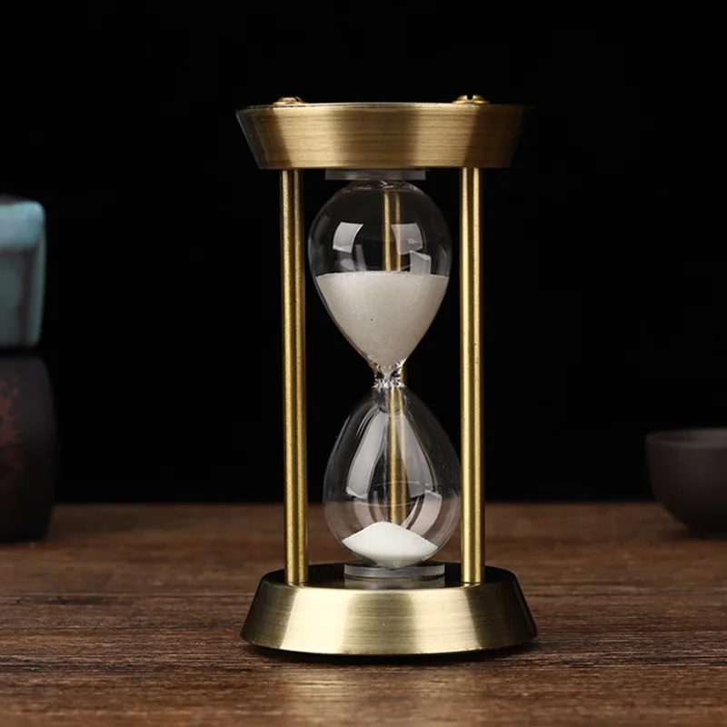 3/5/10/15 Minutes Vintage Metal Hourglass Timer Sandglass Sand Clock Living Room Ornaments Office Desktop Decor Birthday Gifts