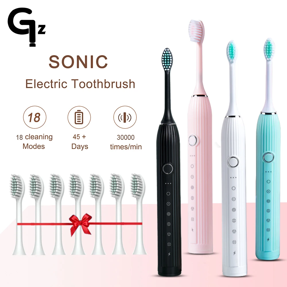 GeZhou N105 Sonic Electric toothbrush Adult children automatic toothbrush Rechargeable With 8 heads replacement IPX7 Tooth Brush