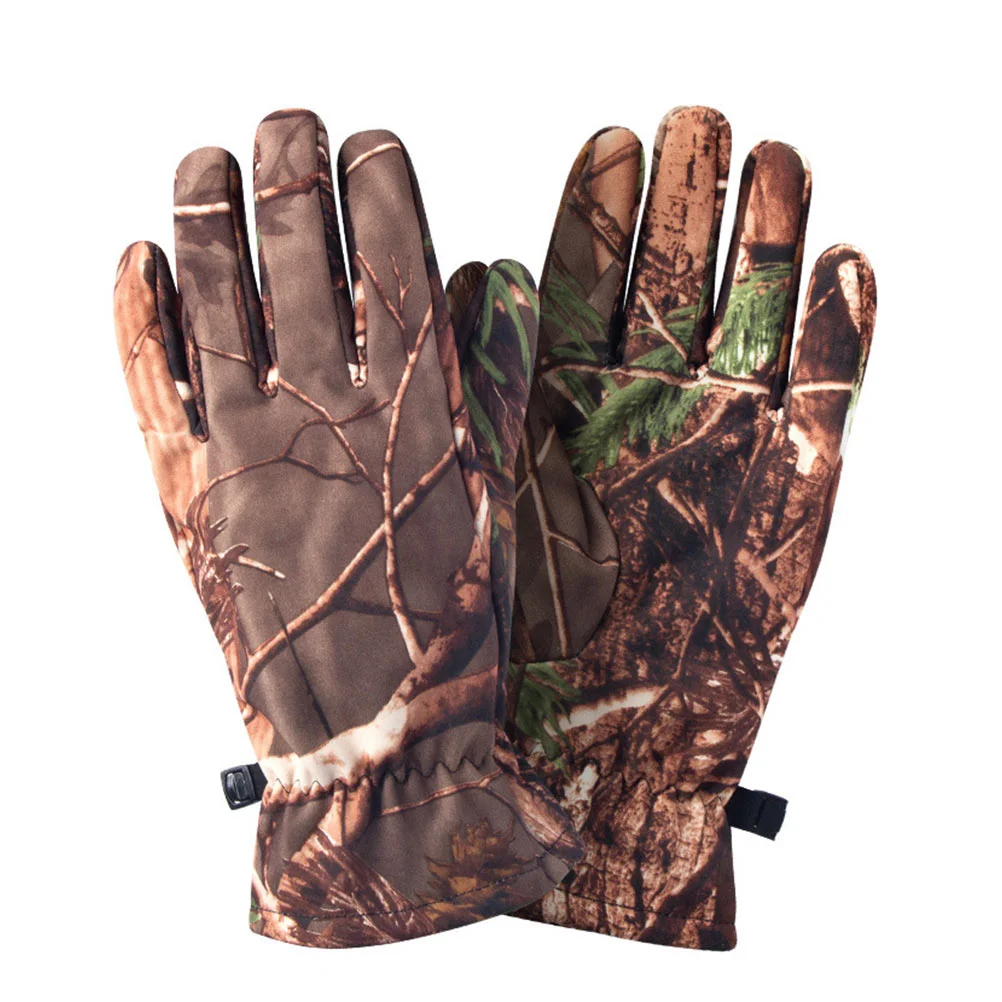 Guantes de caza para hombre y mujer, manoplas tácticas de camuflaje al aire libre, impermeables, antideslizantes, de dedo completo