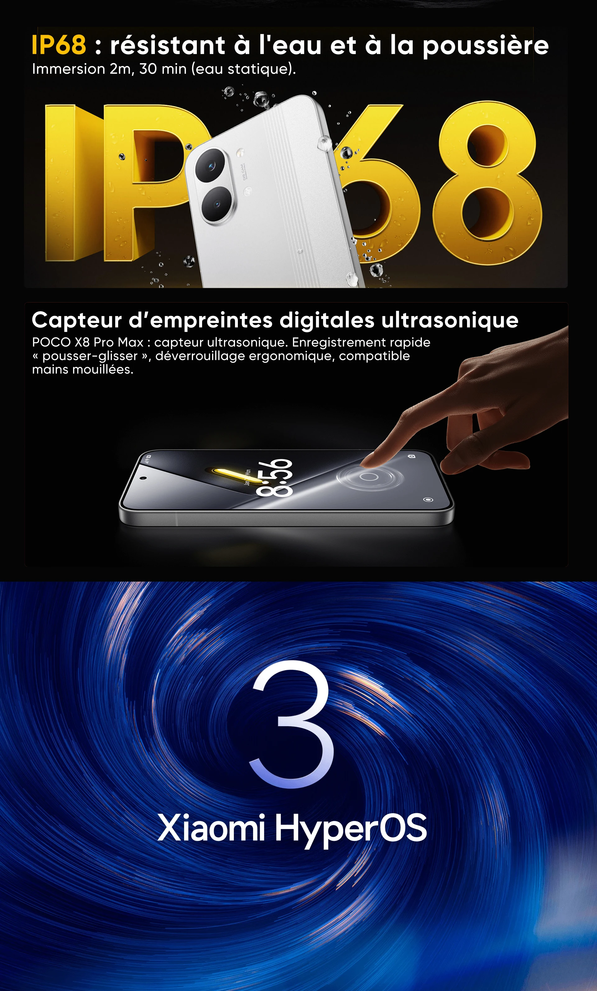 Globale Version POCO X8 Pro Max 5G Smartphone MediaTek Dimensity 9500s 6,83 Zoll 1,5K 120Hz Ultra-helles AMOLED-Display 8500mAh NFC – Detail 17