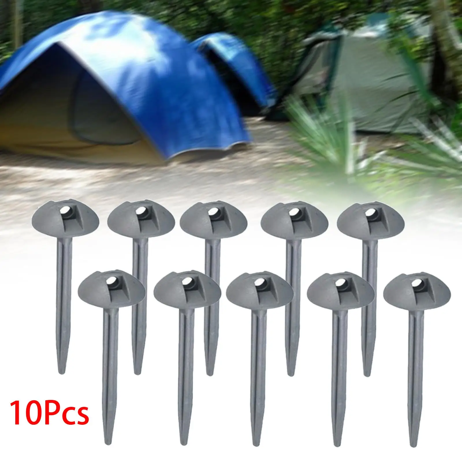 10Pcs Tent Stakes Pegs Garden Stakes Tent Pegs with Hole Durable Heavy Duty Ground Nail Portable for Garden Yard Tent Canopy