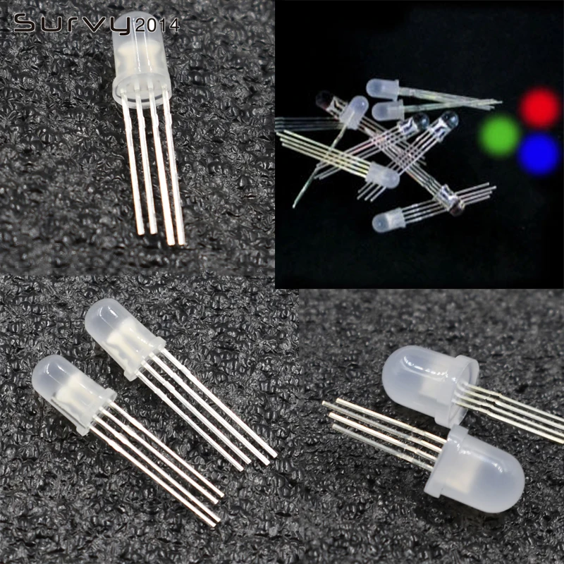 10/20/50PCS PL9823 F5/F8 LED licht 5mm 8mm Runde RGB Milch Weiß 4Pin Gemeinsame Anode/Kathode