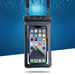 7.5 Inch Waterproof Phone Bag Diving Swimming Phone Case Cover Touch Screen Takeaway Rider Holder Beach Seaside Cellphone Pouch