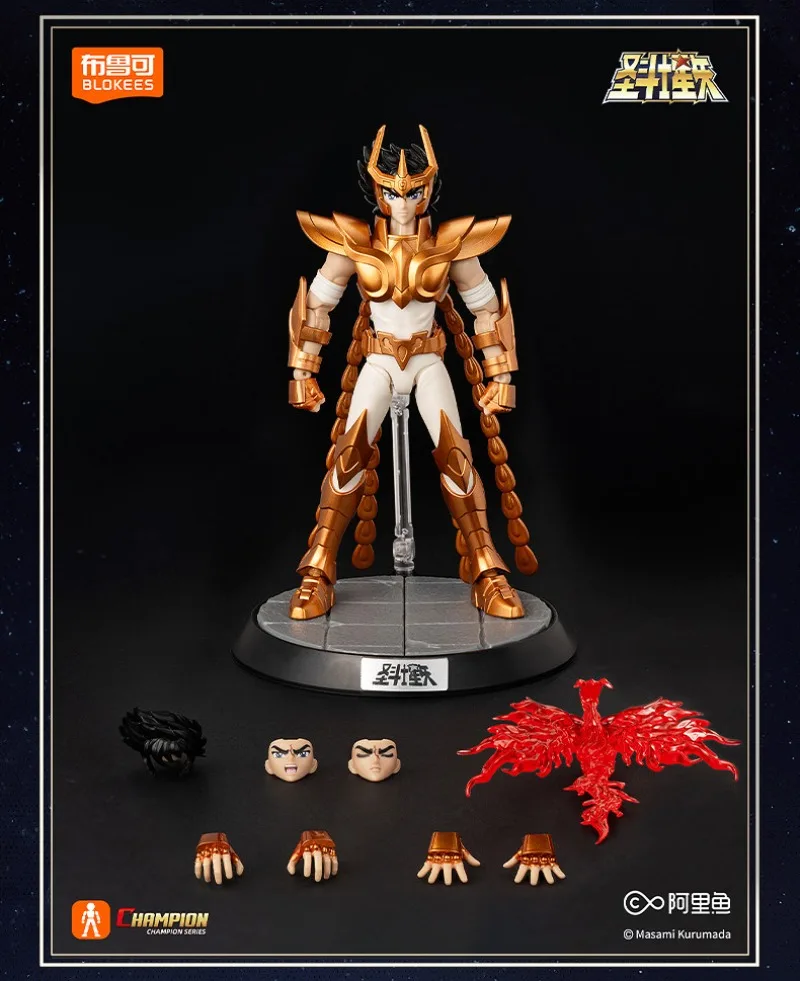 BLOKEES Saint Seiya Beyond Edition Gemini SAGA Phoenix Ikki Draco Purple Dragon Capricorn Shura Cancer Assembly Model Toys Gifts