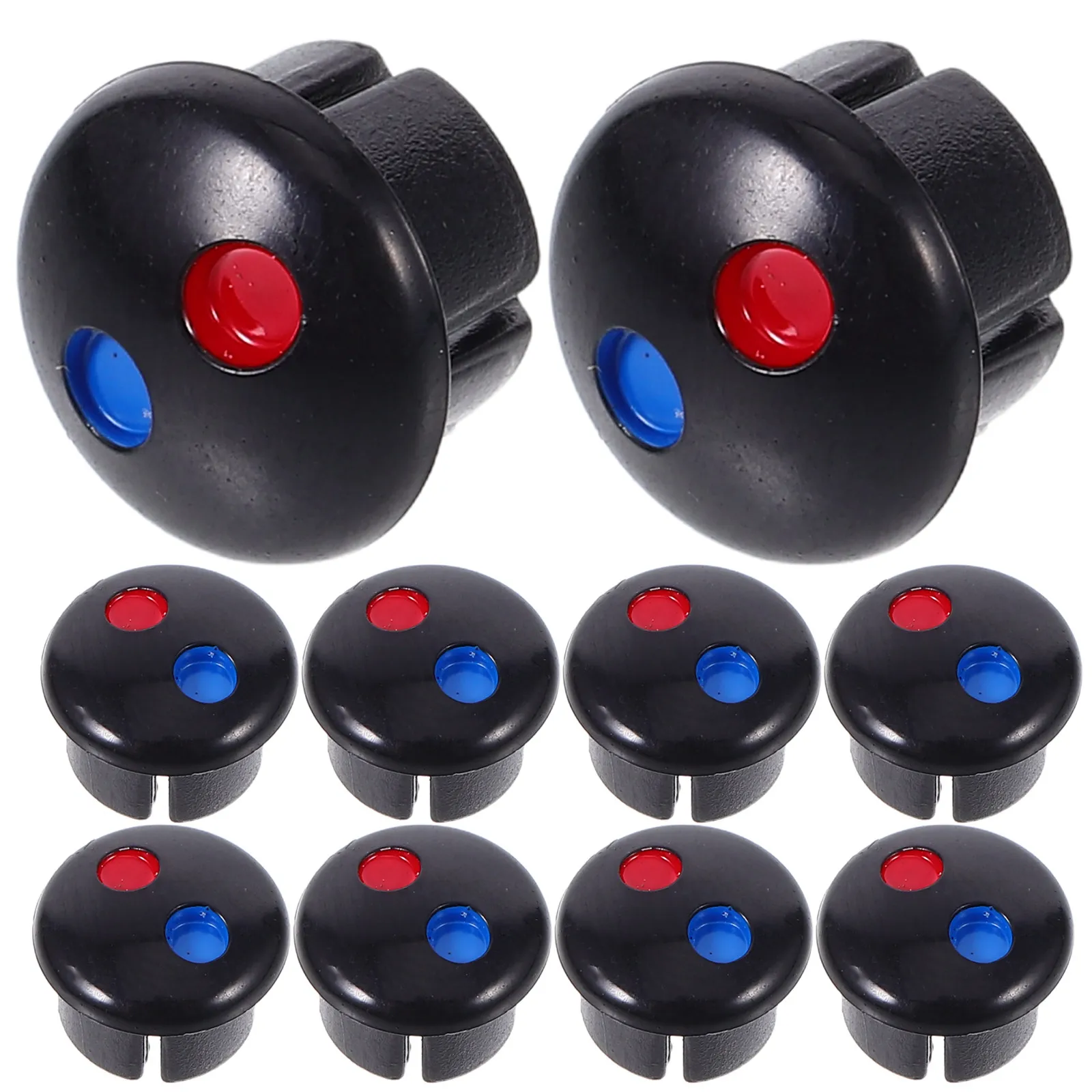 10 pcs Faucet Accessories H Buttons Water Signs Labels Hot Cold Markers Durable Bath Sink Replacement Covers Red Blue Tags
