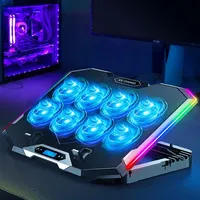 12-18 Inch Laptop Cooler Gaming RGB Led Screen Laptop Cooling Pad 3500 RPM 8 fans 2 USB Ports Notebook Cooler Stand