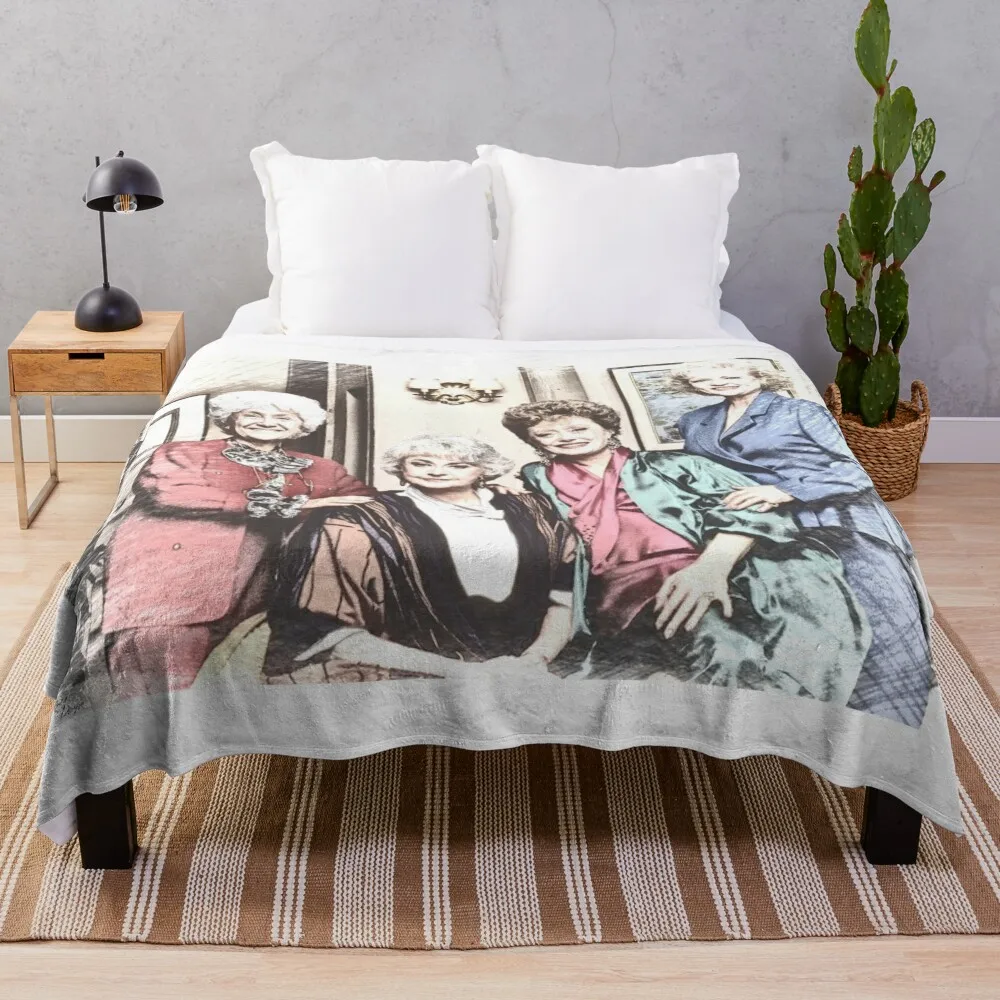 

The Golden Girls 80s Vintage Throw Blanket bed plaid Nap Blanket