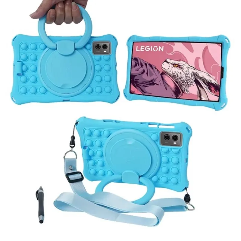 لينة سيليكون شل الاطفال الحال بالنسبة لينوفو Y700 2025 TB-321FU Legion Y700 Gen 2 TB-320FU 2023 حافظة 360 الدورية حامل غطاء