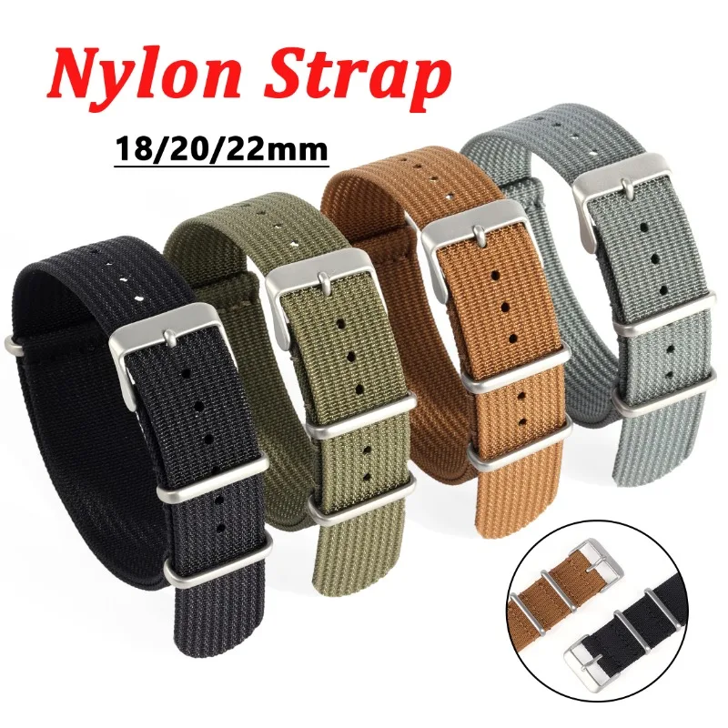 18mm 20mm 22mm Nylon Ribbed Watch Strap Men Women Universal For Samsung Galaxy Watch 3/4/5 Band For Huawei GT2 Bracelet Belt