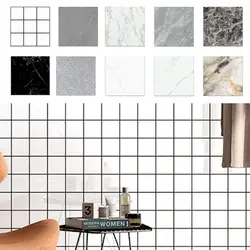 3D Self Adhesive Tiles Floor Stickers Moisture-proof Waterproof Wall Decals DIY Anti-collision Wallpaper Bathroom Marble