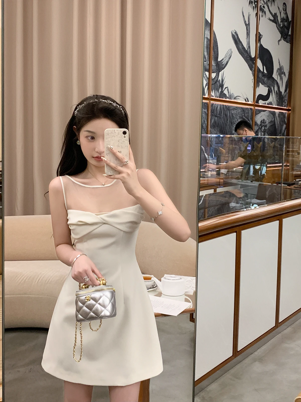 

Летняя женская юбка Cchen Chencheng Anghai Thousand Golden Girl с бантом, высокая талия, А-силуэт