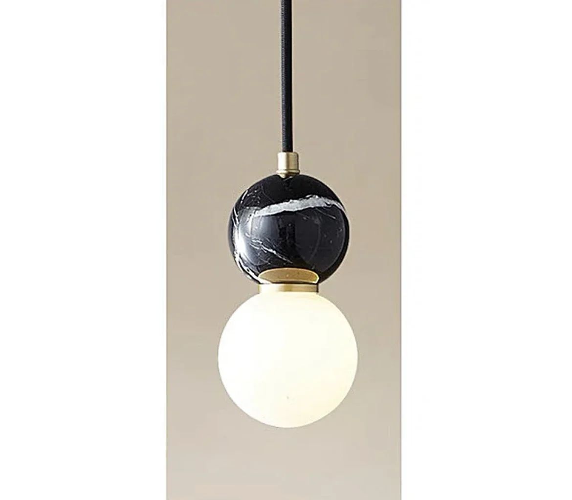 Bedhead Bedroom Single Head Small Pendant Light Natural Marble Modern Minimalist Long Line Luxury Restaurant Bar Counter Senior